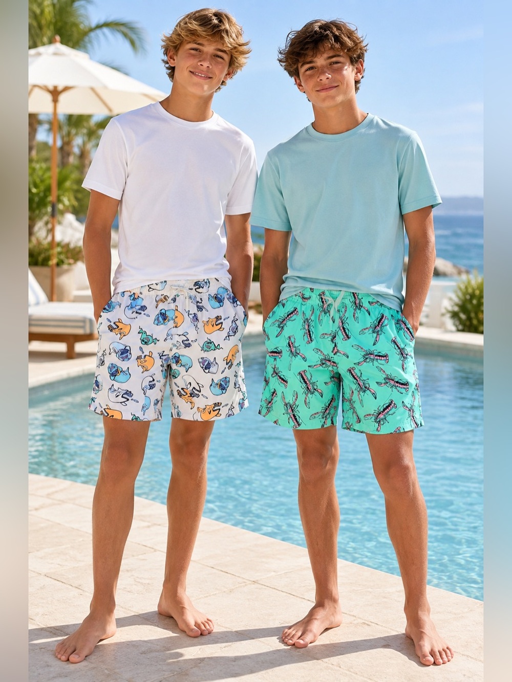 Boys swim trunks 2 pack